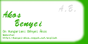 akos benyei business card